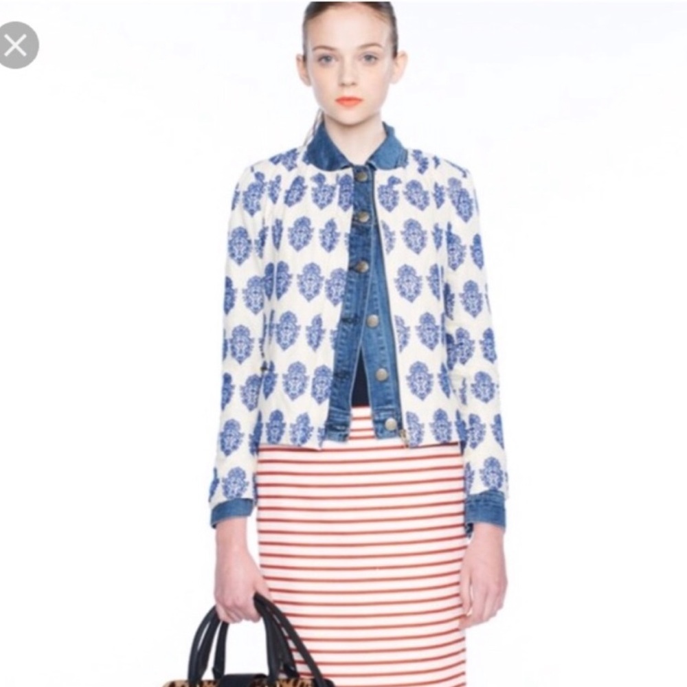 Nwot j.crew embroidered puffer jacket